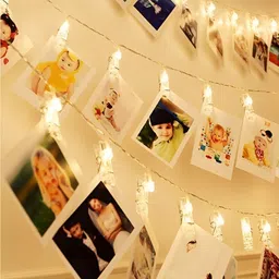 SPARK WORLD 14 Pieces Gold Toned Photo Clip  LED String Lights-13