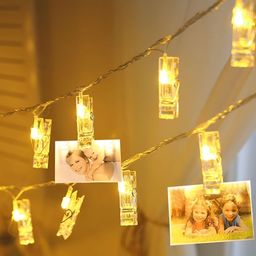 SPARK WORLD 100 Yellow Photo Clip  LED String Lights-16