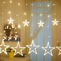 SPARK WORLD Yellow Star Shape String Lights-17