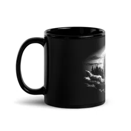 RISH Black & White Printed Ceramic Glossy Coffee Mug 325 ml-54