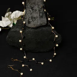 Oxidized Heaven Silver Beaded Jewellery Set-picture-27