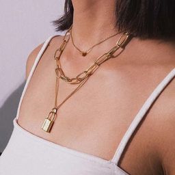 Oxidized Heaven Gold-Plated Layered Necklace-22