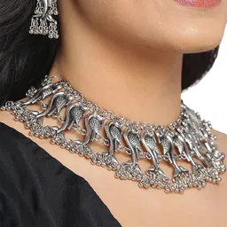 Oxidized Heaven Silver-Plated Jewellery Set-picture-5