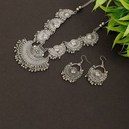 Oxidized Heaven Sterling Silver Plated Beaded Jewellery Set-1