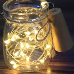 SPARK WORLD 20 Yellow Cork LED String Lights image 2