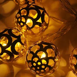 SPARK WORLD Gold Toned Cylindrical Shape String Lights image 2