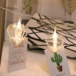 ENORMITY White Heart Shape String Lights image 2