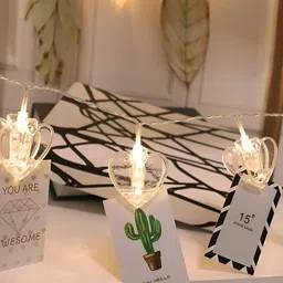 SPARK WORLD Yellow Heart Shaped Photo Clip String Lights image 3