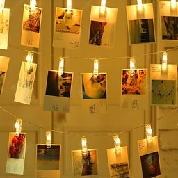 SPARK WORLD White Photo Clip String Lights image 3