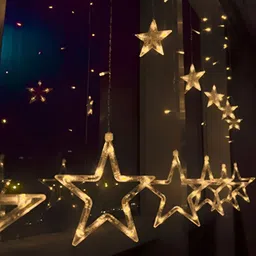 SPARK WORLD Yellow 12 Star Shaped LED String Lights image 3