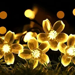 SPARK WORLD 16 White Flower LED String Lights image 4