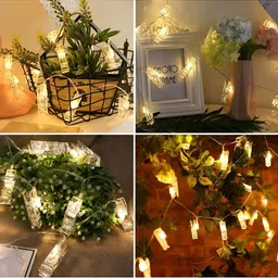 SPARK WORLD Gold toned Photo-Clip String Lights image 3