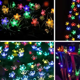 ENORMITY  Red & Blue Flower Shaped  LED String Lights image 4