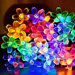 ENORMITY Red & Blue Flower Shape String Lights image 1