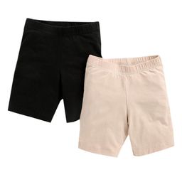 Charm n Cherish Girls Pack of 2 Beige & Black Skinny Fit Training or Gym Sports Shorts-image-74