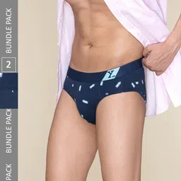 XYXX Men Pack Of 2 Printed Cotton Basic Briefs XYBRF2PCKN680-picture-17