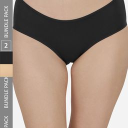 SOIE Pack of 2 Mid Rise High Coverage Solid Colour Cotton Stretch Briefs-image-32