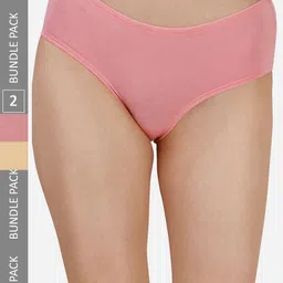 Soie Women Mid Rise High Coverage Solid Colour Cotton Stretch Brief Panty (Pack of 2)-23