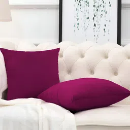 DADDY COOL Purple 2 Pieces Microfiber Filled Square Cushions With Covers-picture-11