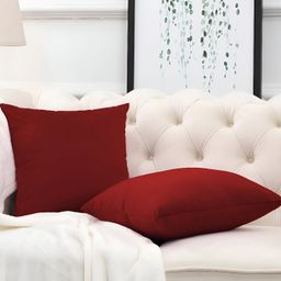 DADDY COOL Maroon 2 Pieces Microfiber Filled Square Cushions With Covers-24