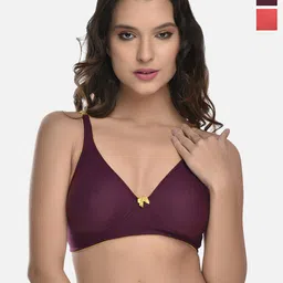 StyFun Pack Of 2 Everyday Bra Full Coverage Lightly Padded Non-Wired 360 Degree Support-16