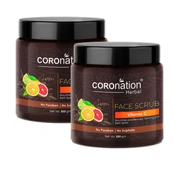 COROnation Herbal Set of 2 Vitamin C Face Scrub for Tan & Dark Spots Removal - 100g each-1