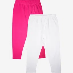 KiddoPanti Girls Pack Of 2 Solid Ankle-Length Leggings-picture-31