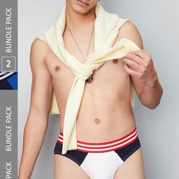 max Pack Of 2 Poly Cotton Colourblocked Basic Briefs-picture-30