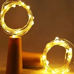 SPARK WORLD Yellow 2 Pieces Cork LED String Lights-13