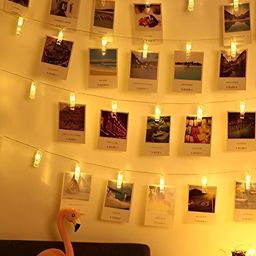 SPARK WORLD Yellow Photo Clip Shape String Lights image 1