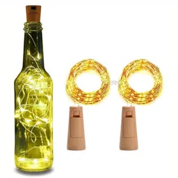 SPARK WORLD Yellow 2 Pieces Cork LED String Lights-38