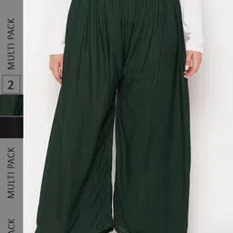 CLORA CREATION PLUS Women Plus Size Pack Of 2 Straight Fit Ethnic Palazzos-image-42