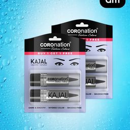 COROnation Herbal Set of 4 Dark & Smooth Kajal with Liquorice & Camphor 2.5g each - Black-12