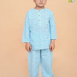 BAESD Boys Pack Of 2 Abstract Printed Pure Cotton Night Suits-14