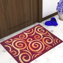 Athom Trendz Set Of 2 Patterned Anti Skid Latex Backing Rectangular Door Mats-4