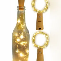 SPARK WORLD Yellow 2 Pieces Rice Shaped Cork Fairy String Lights image 3