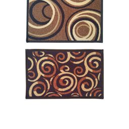 Athom Trendz Set Of 2 Patterned Anti Skid Latex Backing Rectangular Door Mats image 4