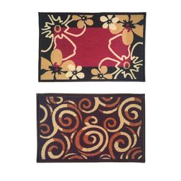 Athom Trendz Set Of 2 Patterned Anti Skid Rectangular Door Mats image 4