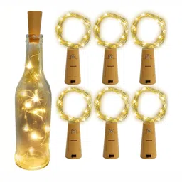 SPARK WORLD Yellow 2 Pieces Rice Shaped Cork Fairy String Lights image 2