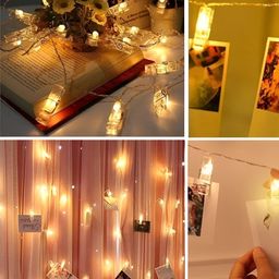 SPARK WORLD Yellow Photo Clip String Lights image 3
