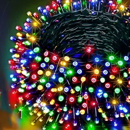 SPARK WORLD Gold Toned Star Shaped String Lights image 2