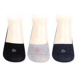 Bonjour Men Pack Of 3 Assorted Shoe Liners Socks-28