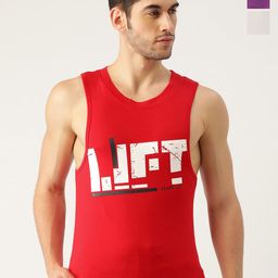 The Roadster Lifestyle Co. Pack Of 3 Printed Pure Cotton Gym Vests RRGV-5004-RD-VLT-LG-1-image-88