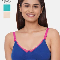 Inner Sense Turquoise Blue & Pink Maternity Bra-image-97