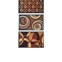 Athom Trendz Set Of 3 Printed Anti Skid Latex Backing Rectangular Door Mats-20