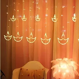 SPARK WORLD Yellow Diya Shaped LED String Light image 3