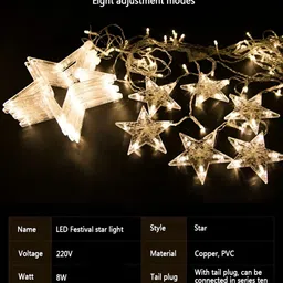 ENORMITY Yellow & White Star Shape String Lights image 3