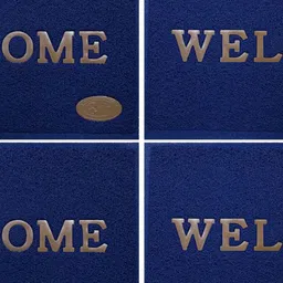 Abhsant 4-Pcs Blue Welcome Printed Anti-Skid Doormats-picture-16
