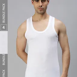 ONN Men Pack Of 4 Cotton Modal Anti odour Innerwear Basic Vests-image-7