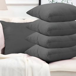 DADDY COOL Grey 5 Pieces Microfiber Filled Square Cushion With Covers-27